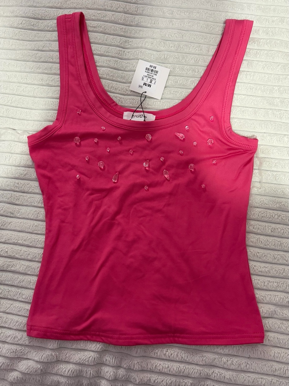 Bright Pink Embellished Tank Top by rue21